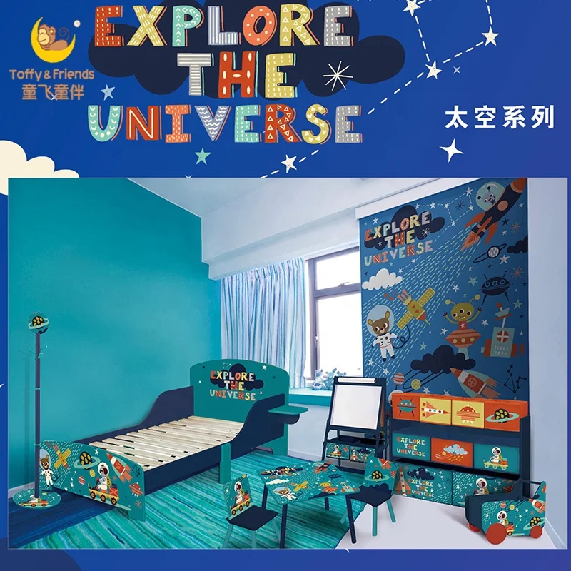 
Toffy & Friends kids wooden toy storage box in cart shape with wheels 