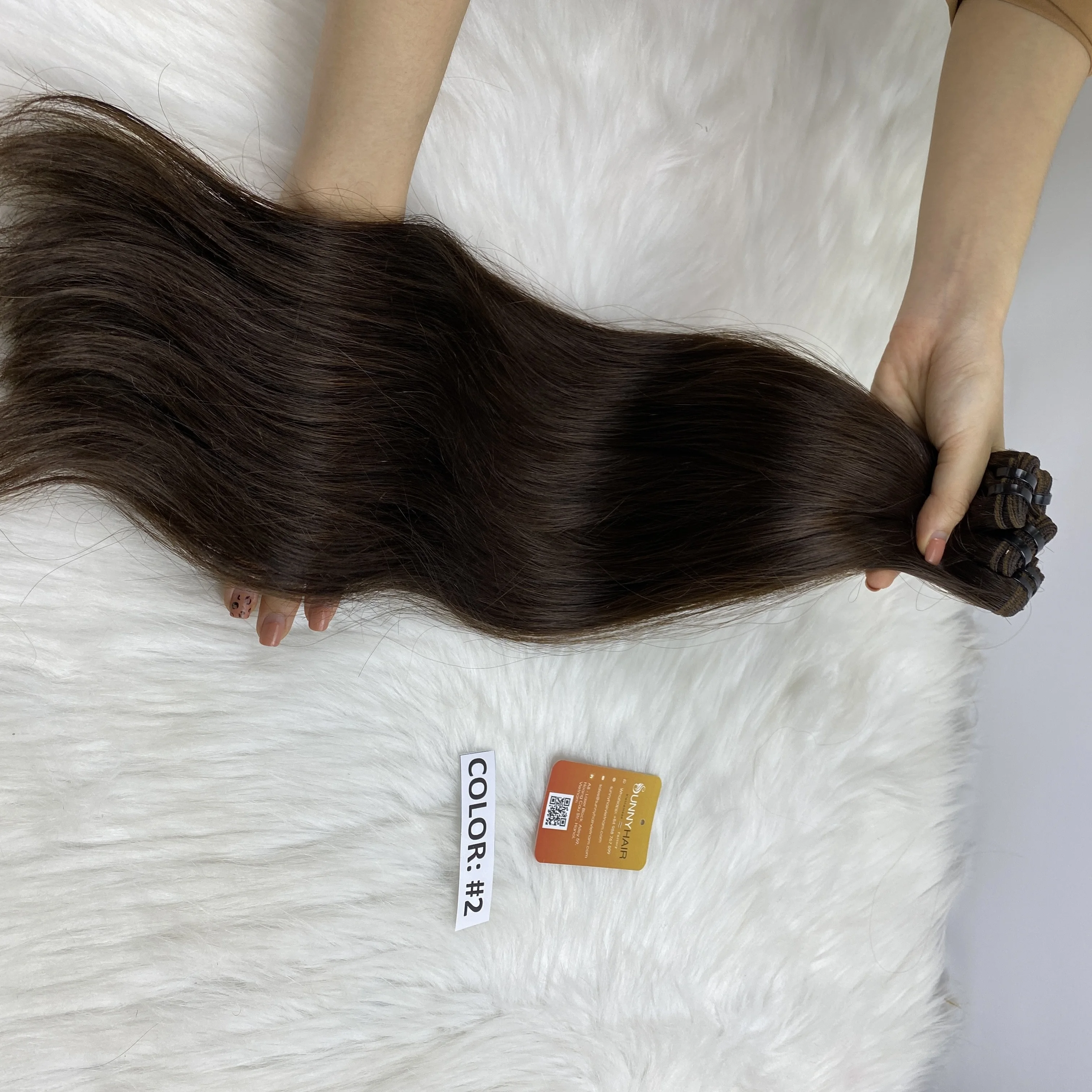 
Raw Laotian cuticle aligned hair extension vendors chestnut color machine weft hair remy virgin human hair bundles12A wholesale 