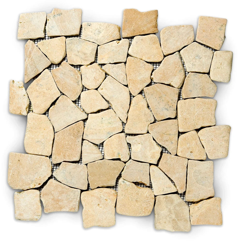 Bali Natural Beige Pebbles Mosaic Tile - Indonesia Natural Beige Pebbles Stone Mosaic Interior Wall Decoration