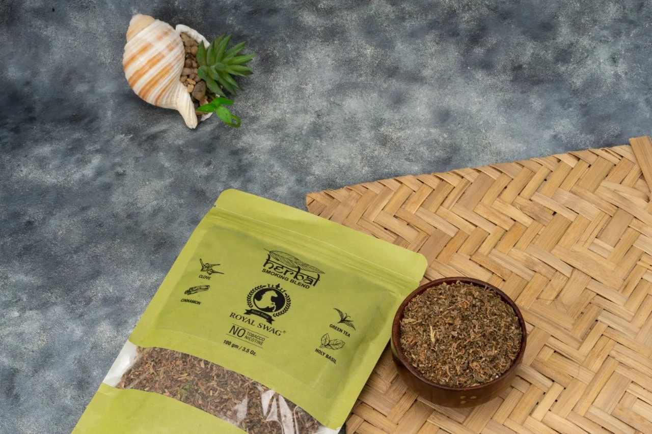 Royal Swag Tobacco & Nicotine Free herbal Smoking Mixture With 100% Natural Herbal Smoking mix Blend 100Gm