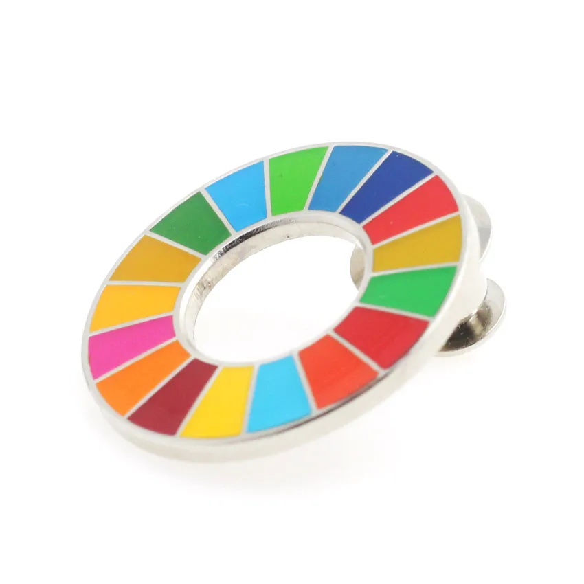 Bulk Sustainable Development Goals custom metal 17 SDGs lapel pin
