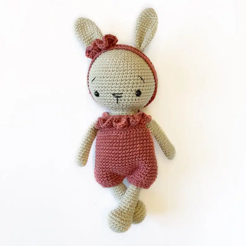 
Baby Bunny Rabbit Colorful Customized Design 100% cotton Handmade in Vietnam Animal Amigurumi Stuffed Crochet Toy 