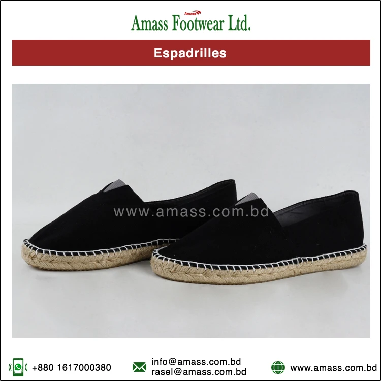 High Quality Wholesale Selling Ecological Cotton Canvas Material Men Espadrilles Shoes at Best Price