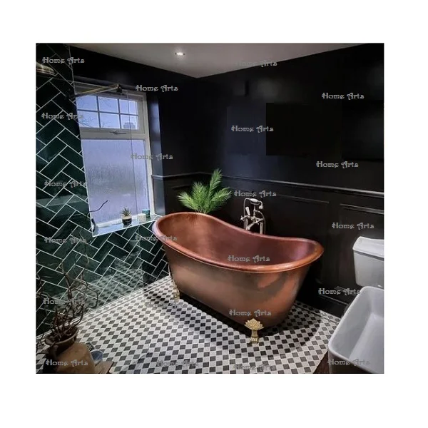Fabulous Design Copper Bathing Tub Handmade Customized Size And Shape Bath Tub With Solid Brass Legs For Sale
