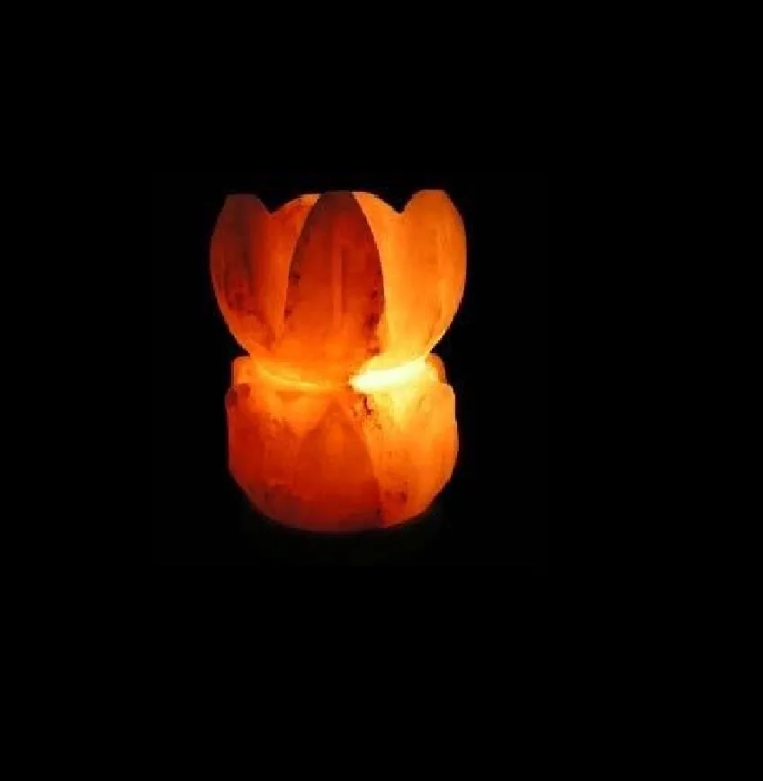 Новый новейший дизайн, соляная лампа в форме цветка, оптовая продажа, ручная работа, Гималайская соляная лампа, деревянная основа, белая кристаллическая Соляная Лампа