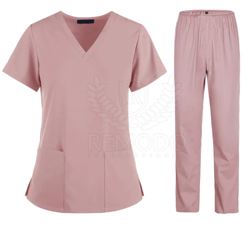 Fashionable Medical Fit Scrubs Uniforms Stretchy short Sleeves Scrubs Suits Custom Nurse Scrubs