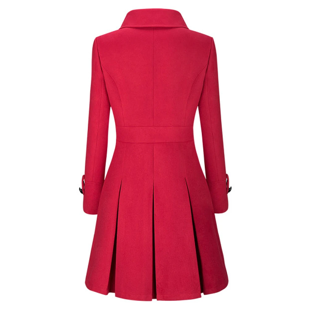 High Quality Wool Blended Classic Ladies Slim Fit Winter Style Fashion Coats Woman