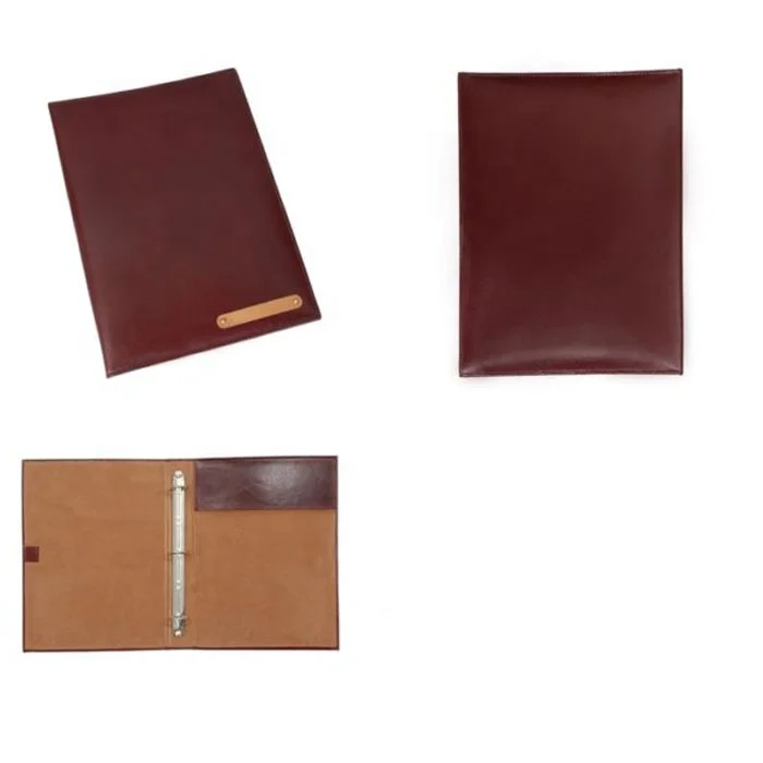 Manufacturer of Custom Logo Black Color  Executive File Folder  PU Leather Manager Case