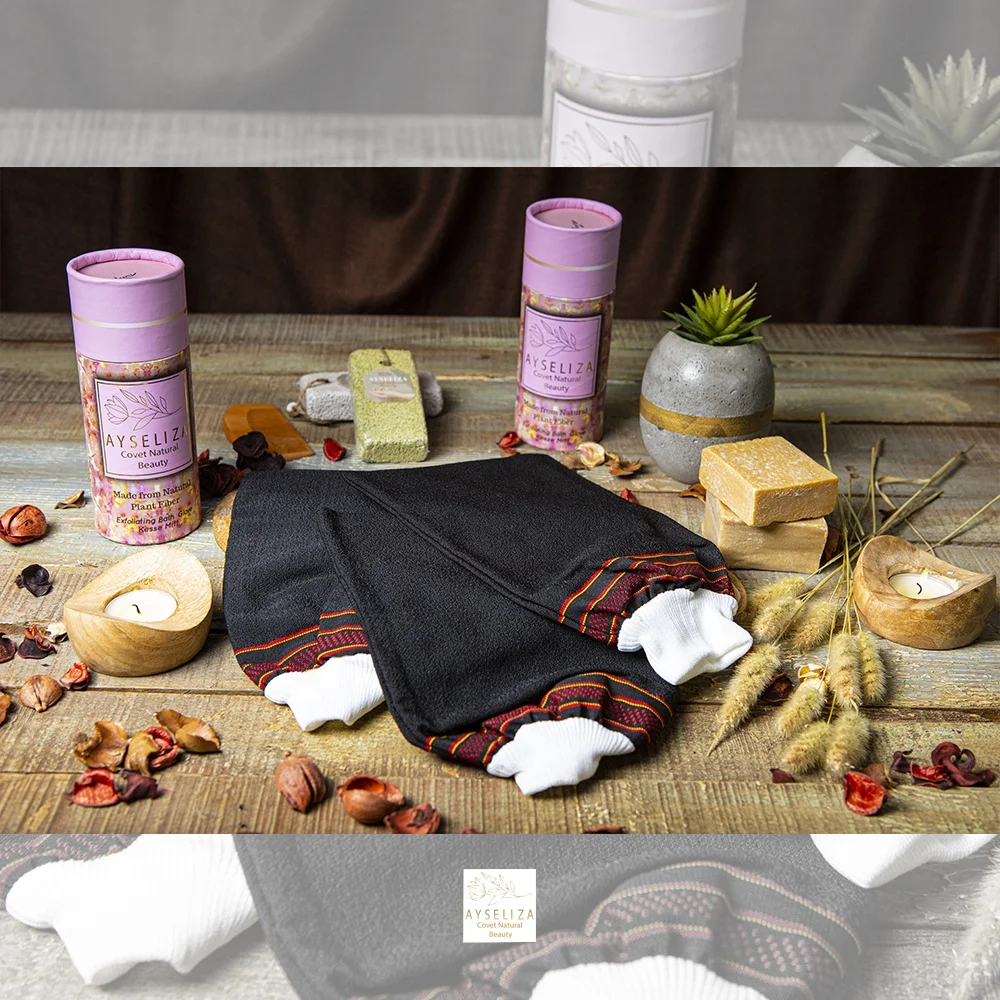 Tan Removal Exfoliation Custom Logo Hammam Mitt Viscose Turkish Hamam Glove Vegan Silk Deep Cleanse Reveal Your Radiant Skin