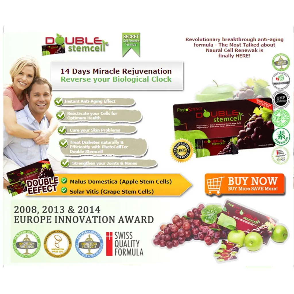 Double Stem Cell Made From Fruits Argan And Grape Size 14 Sachets High Grade Products From Thailand Manufactures