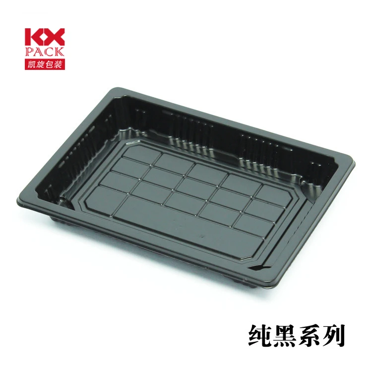 Best Selling Box Plastic Packaging Manufacturer Black Sealed Buckle Food Sushi Take Out Container
