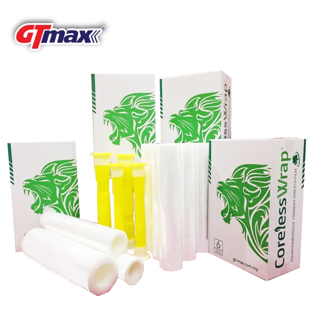 Coreless Stretch Film go green concept to save cost for maintain packaging industries production GT-MAX