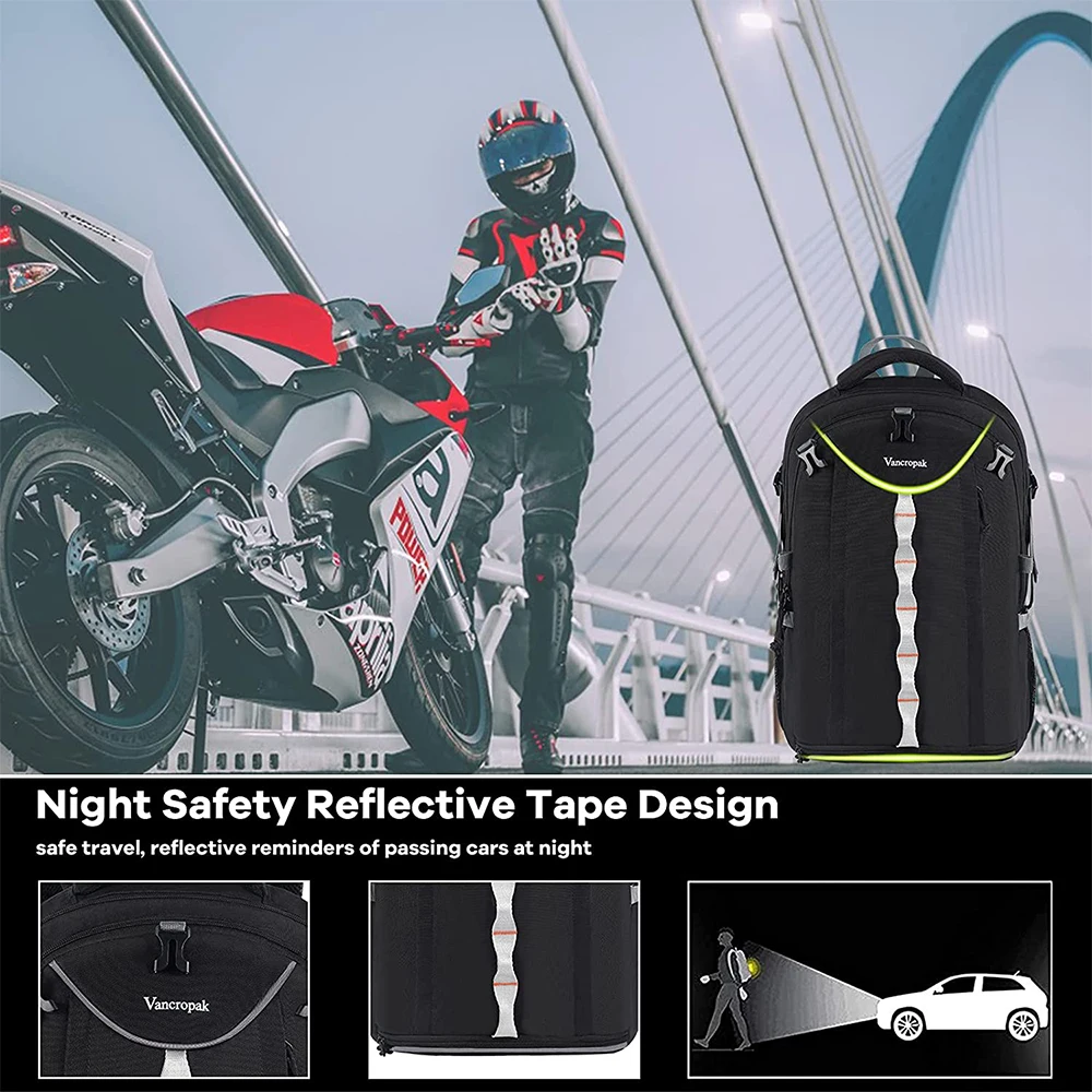 Motorcycle Helmet Backpack for Men Large Capacity Durable Riding 15.6INCH Laptop Cycling Hiking Helmet Catch Bag Basketball