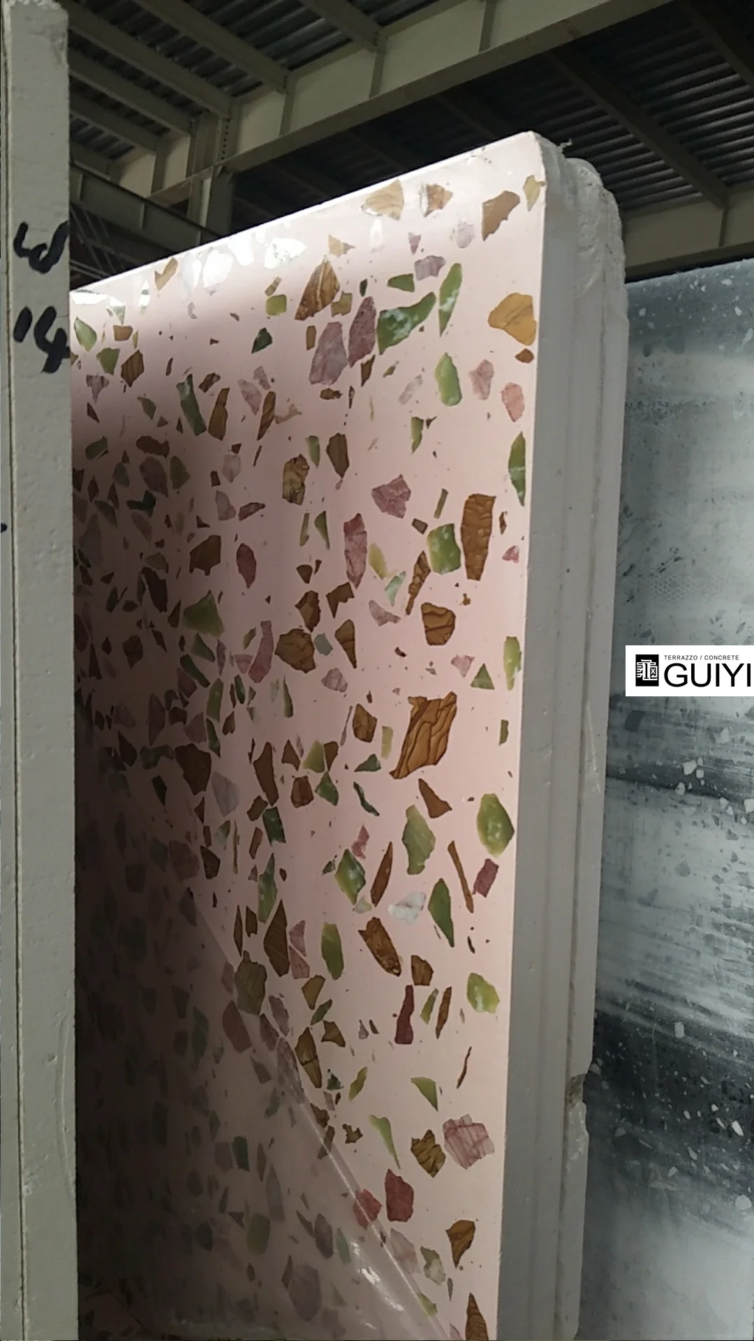 terrazzo slab colorful decoration countertop solid surface stone bowl walling stones