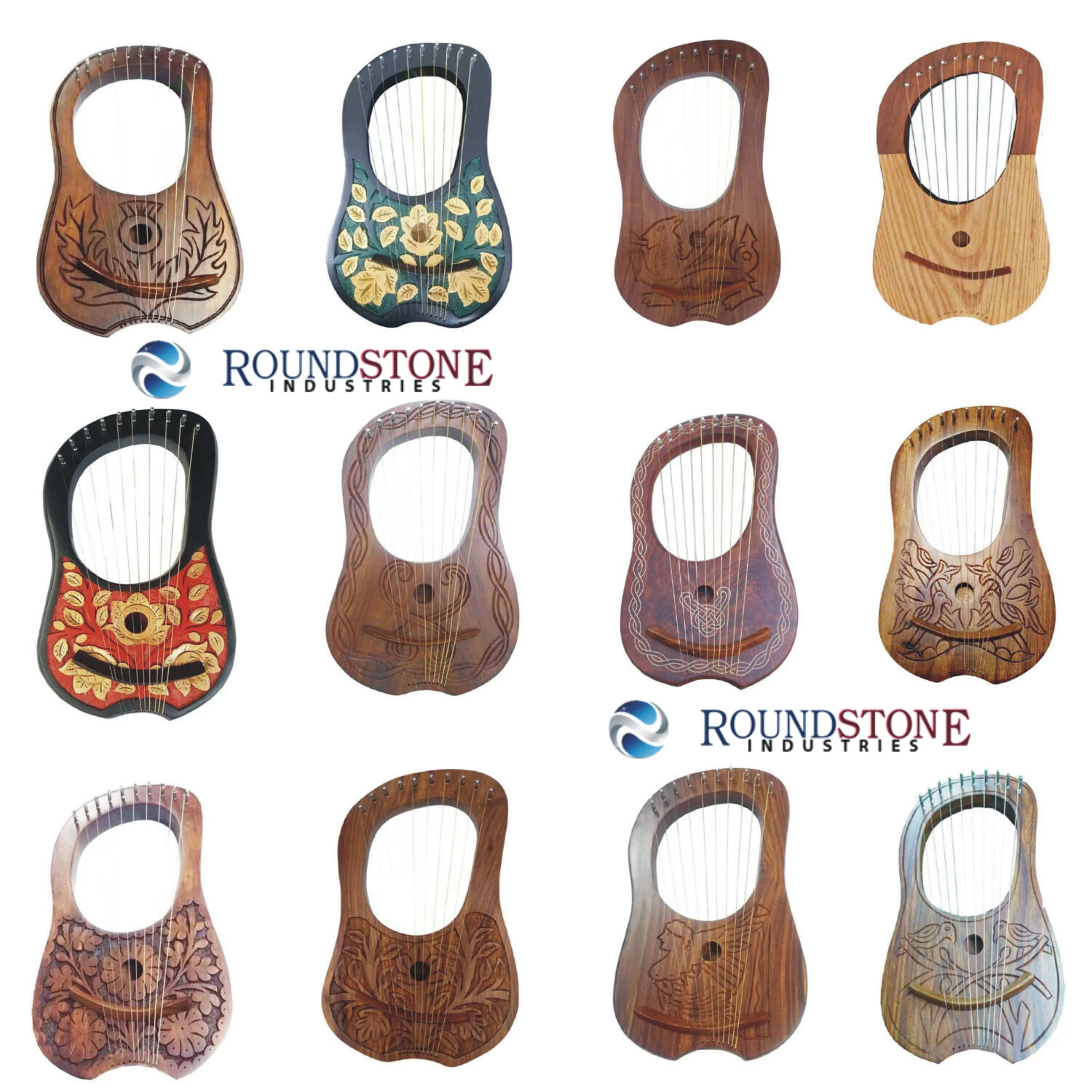 Профессиональная 10-струнная Лира арфа из розового дерева с регулируемыми металлическими струнами Высококачественная Волынка-доступна для оптовой продажи