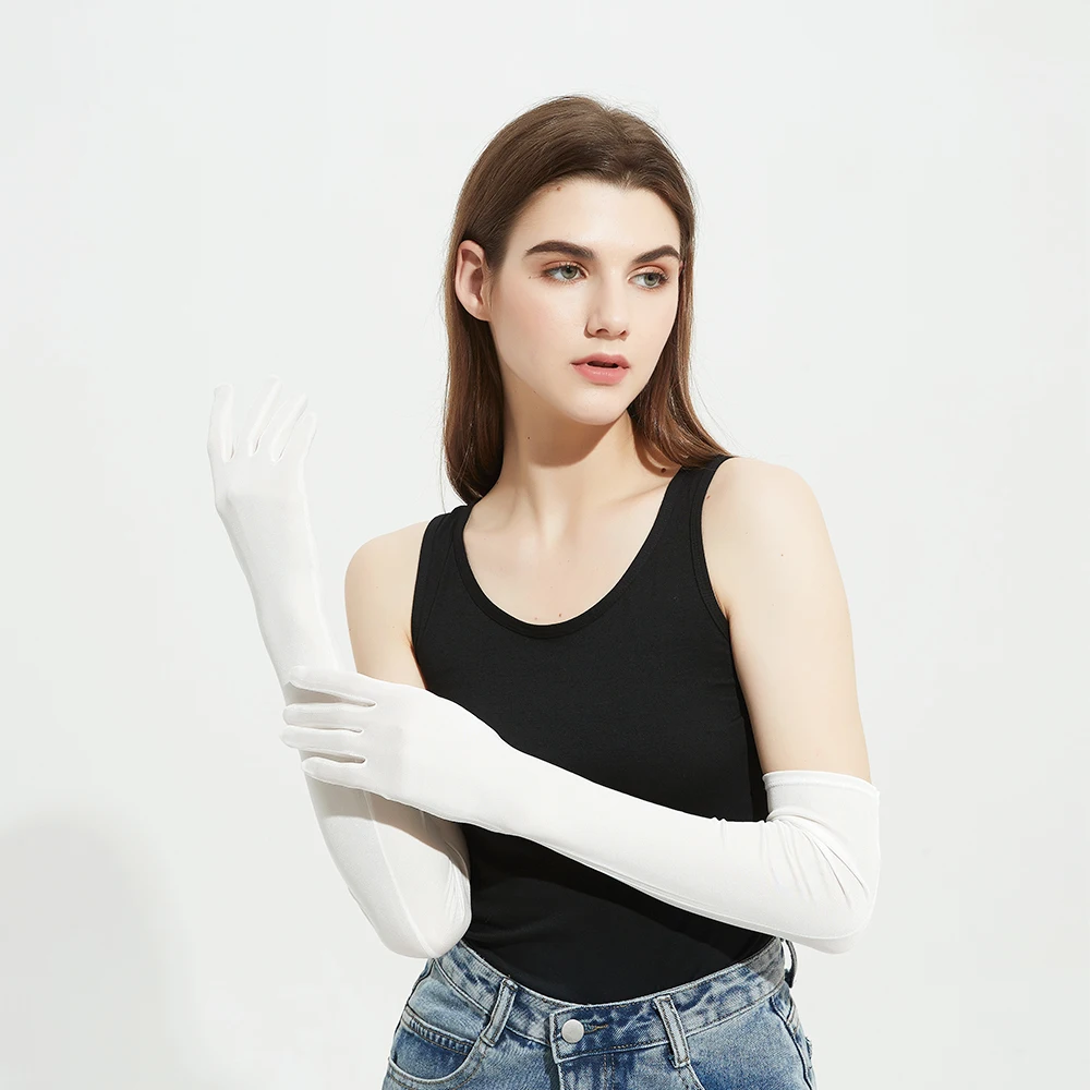 Длинные анти-ультрафиолетовая дышащая рукоятка шелк солнцезащитные перчатки унисекс длинные с защитой от УФ лучей ручной защитную крышку рука Ice Silk (искусственное