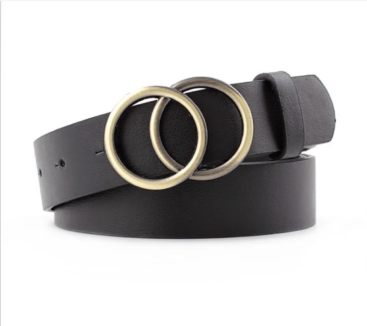  Женское платье из искусственной кожи с жемчужной пряжкой без отверстий 2019