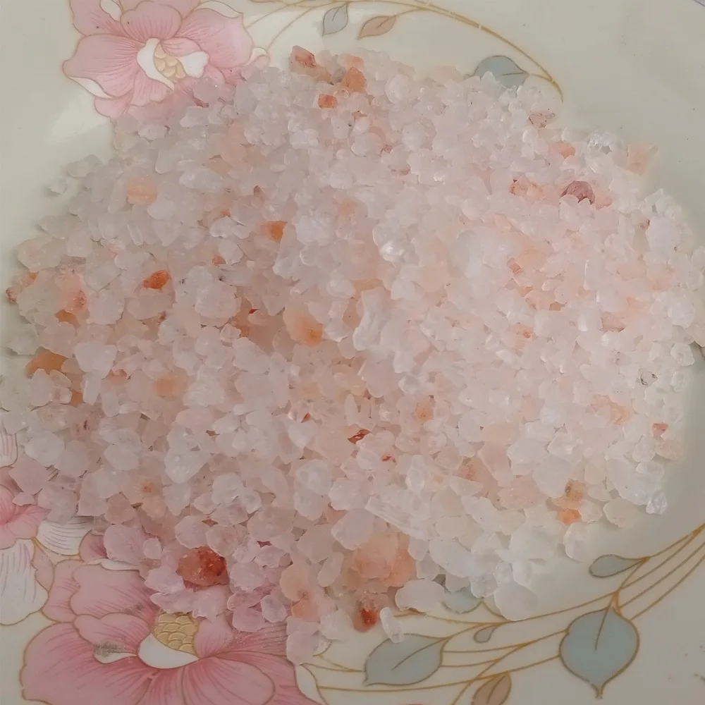 
Гималайская светло-розовая натуральная съедобная горная соль, лучшая для приготовления пищи и настольной соли, средние грубые гранулы (2-5 мм). 