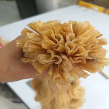 Горячая Распродажа необработанные человеческие кудрявые волосы для наращивания кератиновые афро I tip