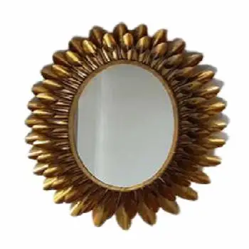 WOODEN LOW PRICE METAL MIRROR IRON FACE MIRROR POPULAR WROUGHT IRON MIRROR HOME DECORATIVE BLACK COLOR WALL HANGING