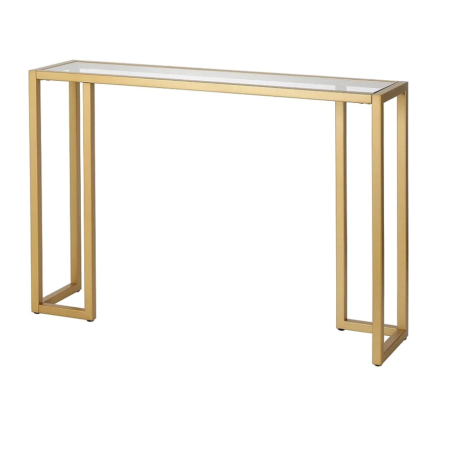 Stainless Steel Console Table Handmade Metal Gold Base and Glass Top Console Table For Living Room Furniture
