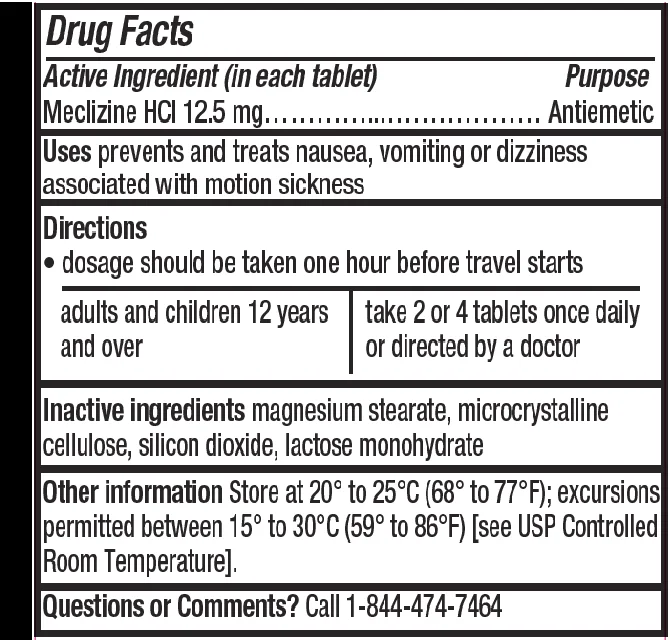 Meclizine HCL 12.5mg Antiemetic 100 Tablets