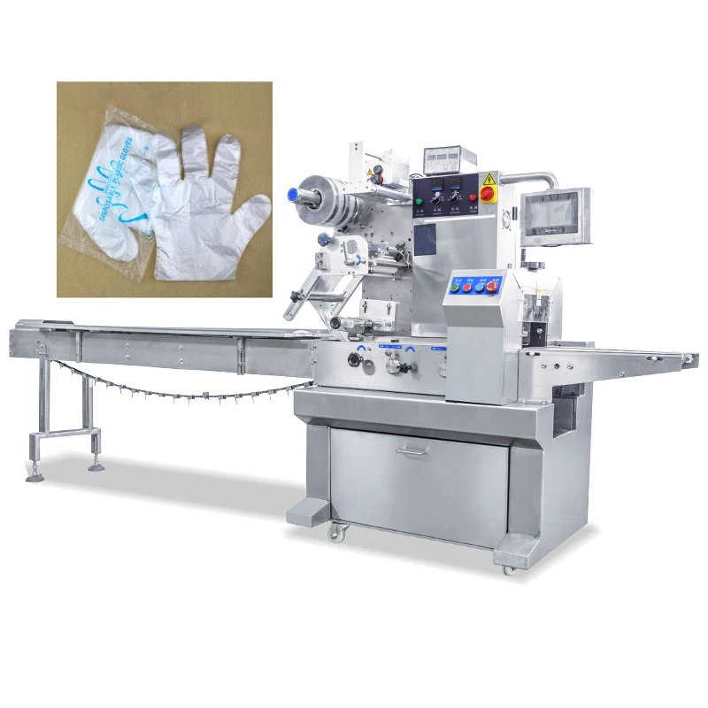 
Horizontal automatic medical/food disposable gloves packing machine 