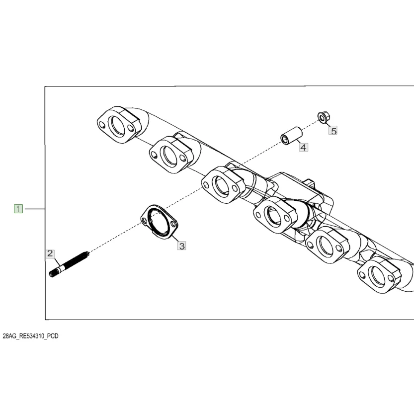 Деталь для трактора JD JohnDeere, комплект коллекторных деталей RE545739