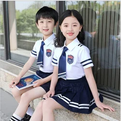 Высококачественный летний Школьный костюм из двух предметов для девочек и мальчиков школьная форма детская одежда сделано во Вьетнаме