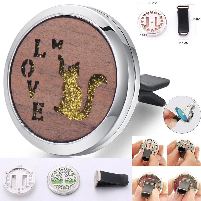  Деревянный Ароматерапевтический парфюм Energinox 30 мм эфирное масло освежитель воздуха автомобильный диффузор зажим для вентиляционного отверстия