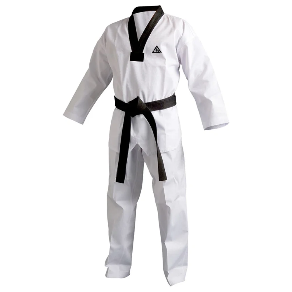 Online Shopping Martial Arts Wear Taekwondo Uniforms with Custom Logo In Black And White Color