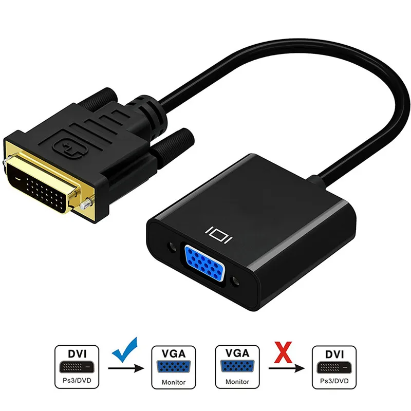 DVI to VGA адаптер 1080p активный DVI-D конвертер 24 + 1 папа на переходник с внутренней резьбой