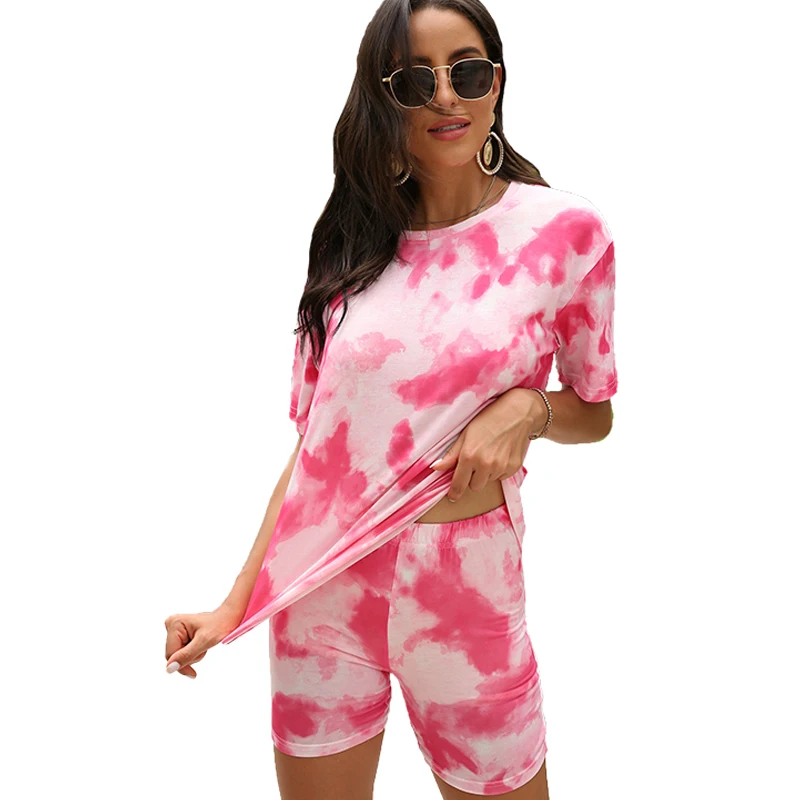 Workout Clothes Two Piece Suit Women Casual Wear T-shirt and Shorts Fitness Suit