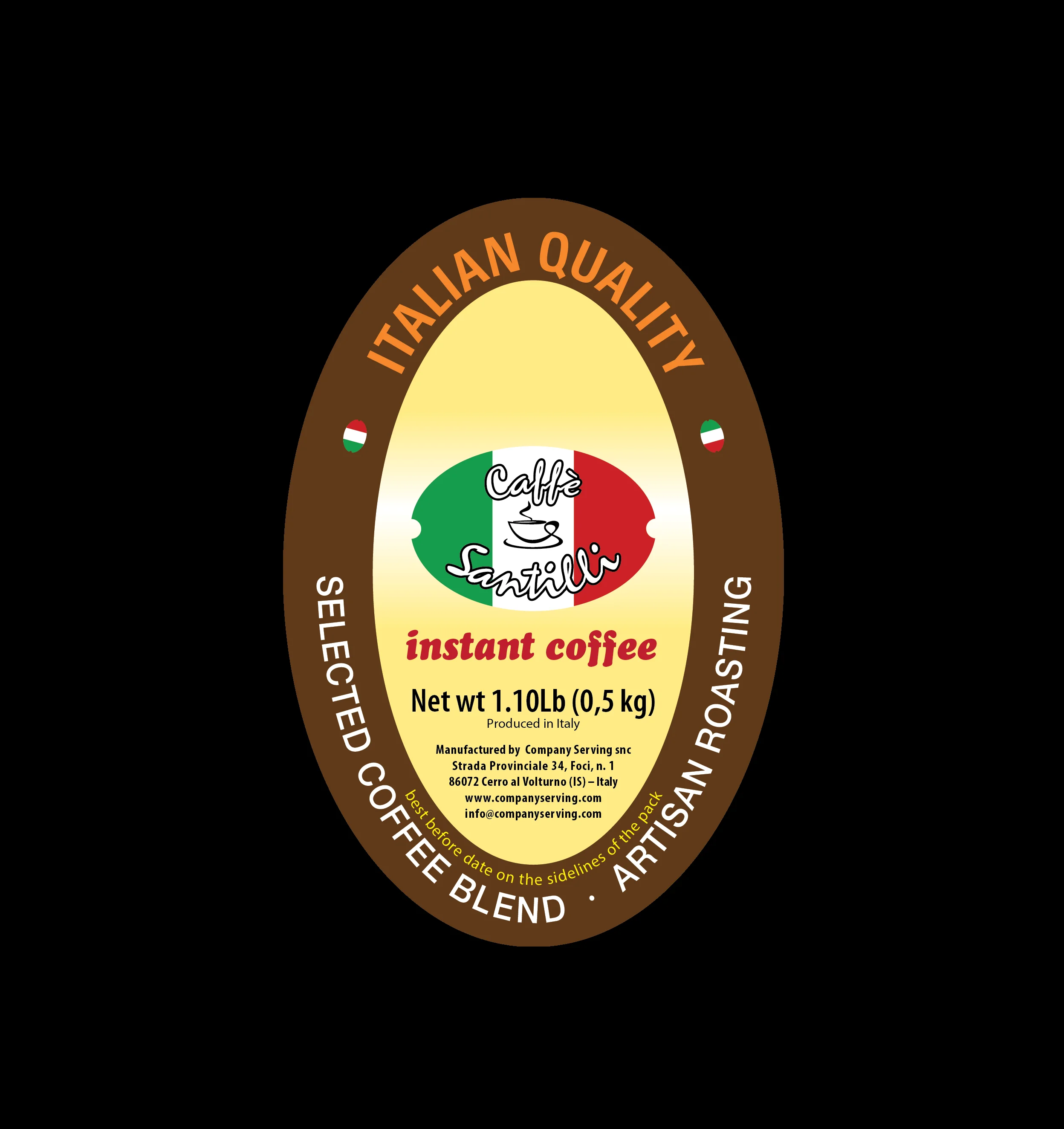 
Best Selling Coffee Beans Whole Santilli Coffee 500 Gr 100% Freeze Dried Instant For Sale 