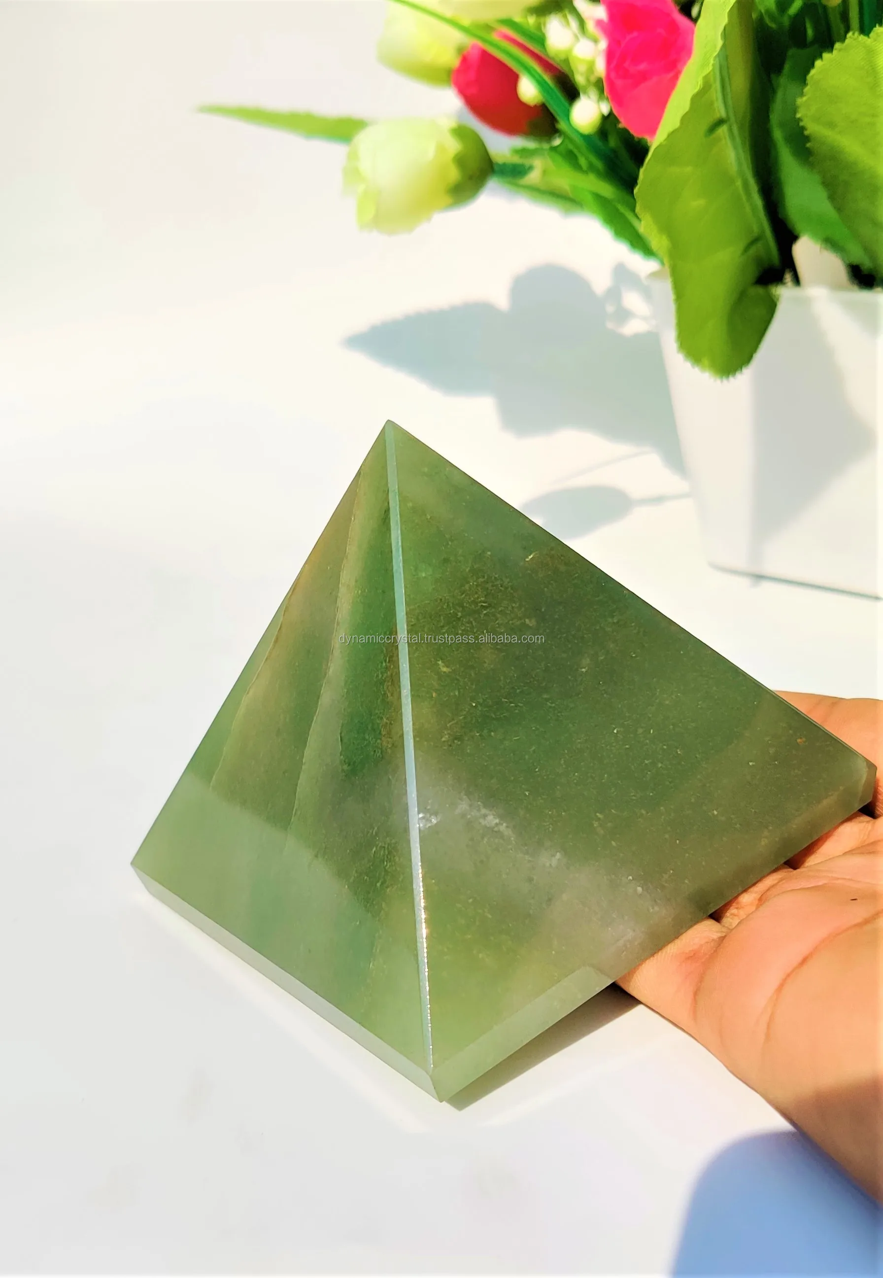 
Wholesale natural quartz crystal aventurine jade green pyramid wand to heal Green Aventurine Gemstone Pyramid Energy Generator 