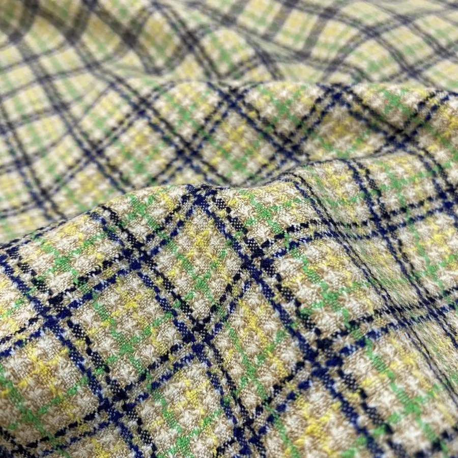 yarn dyed polyester viscose spandex woven suiting fabric for jacket