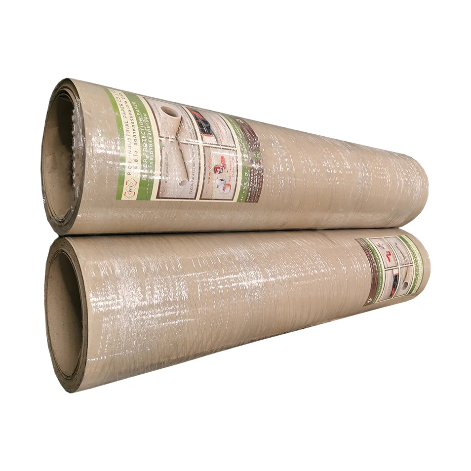 Brown Floor Covering Cardboard Roll to Protect Surface for Interior House Painting