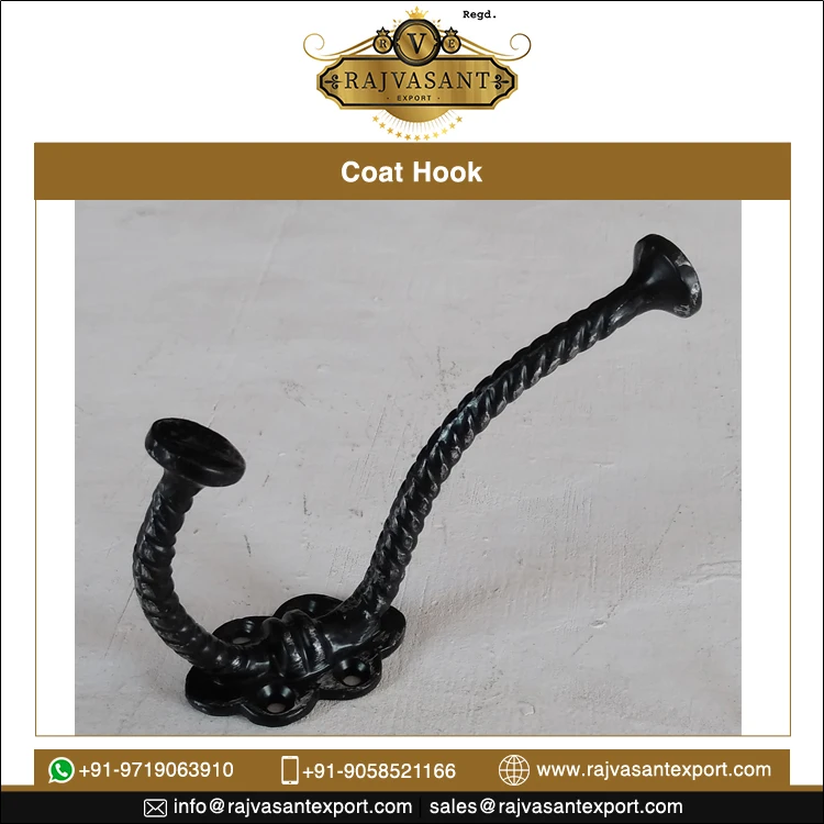 High Quality Durable Material 2022 cast iron wall mounted powder coated coat hook rust free kitchen hook