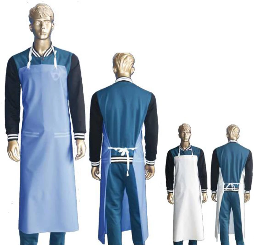 Unisex PVC Double-Shoulder Apron Waterproof Oil-Proof Thicken Acid Resistant Kitchen