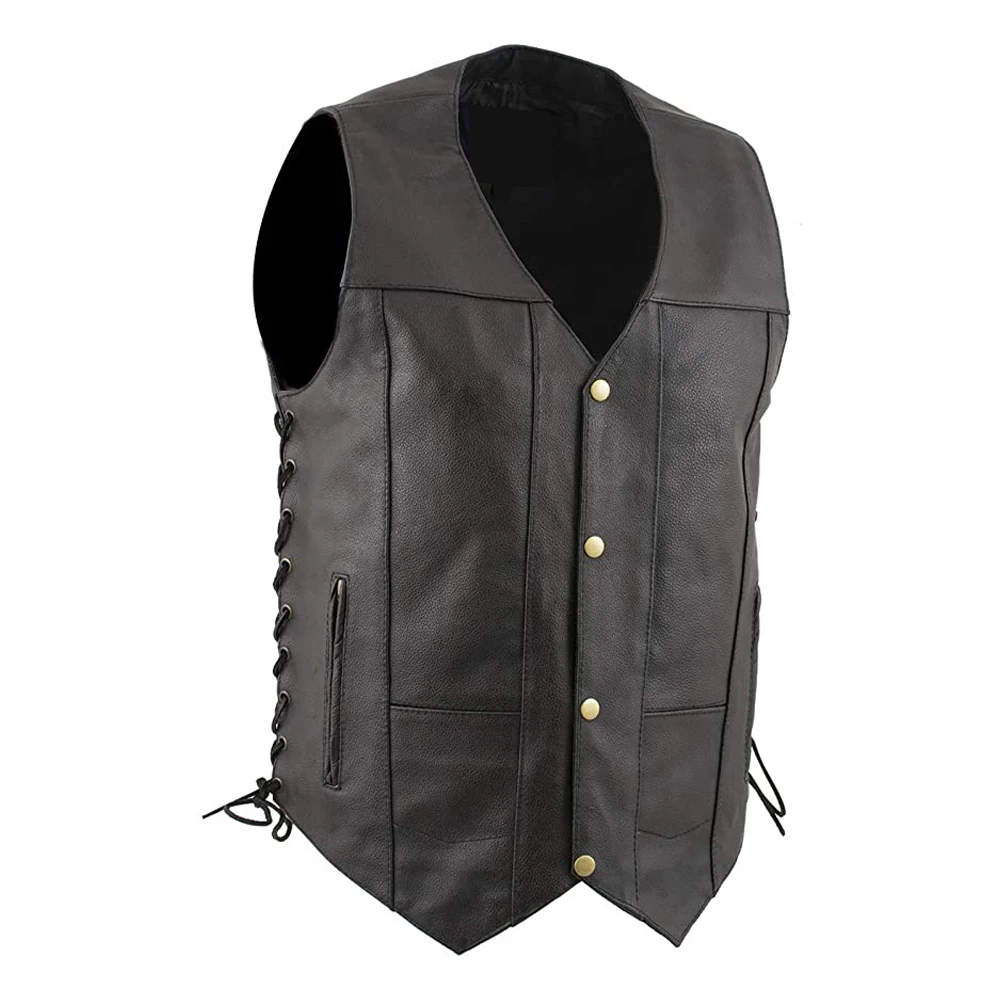 Hot Sale Motorbike Vest For Men Fashion Wear New Men Leather Vest Made In High Quality By ALIF TREND ENTERPRISES