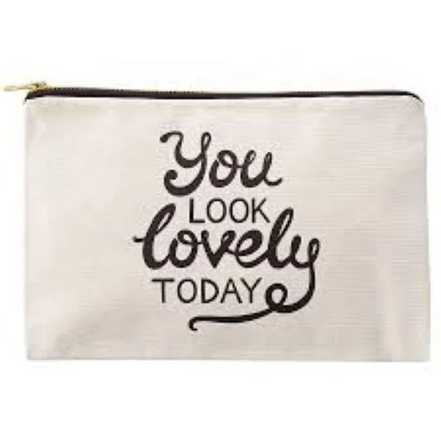 Custom Small Eco-Friendly Zipper Make Up Pouch mini nylon cosmetic pouch Recycled Plain Cotton Canvas Makeup Cosmetic Bag