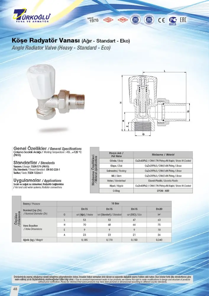 
Brass angle nickel plated radiator valve 