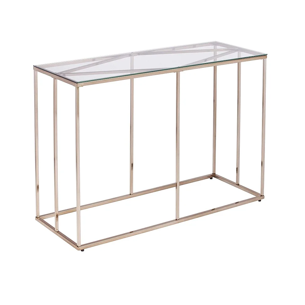 Stainless Steel Console Table Handmade Metal Gold Base and Glass Top Console Table For Living Room Furniture