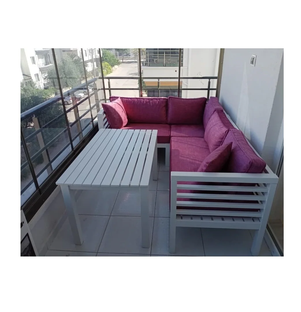 Corner Sofa Set  Patio Furniture Sets   Outdoor Sofa Set  Seating Group with Cushions  Garden Poolside L Shape Furniture