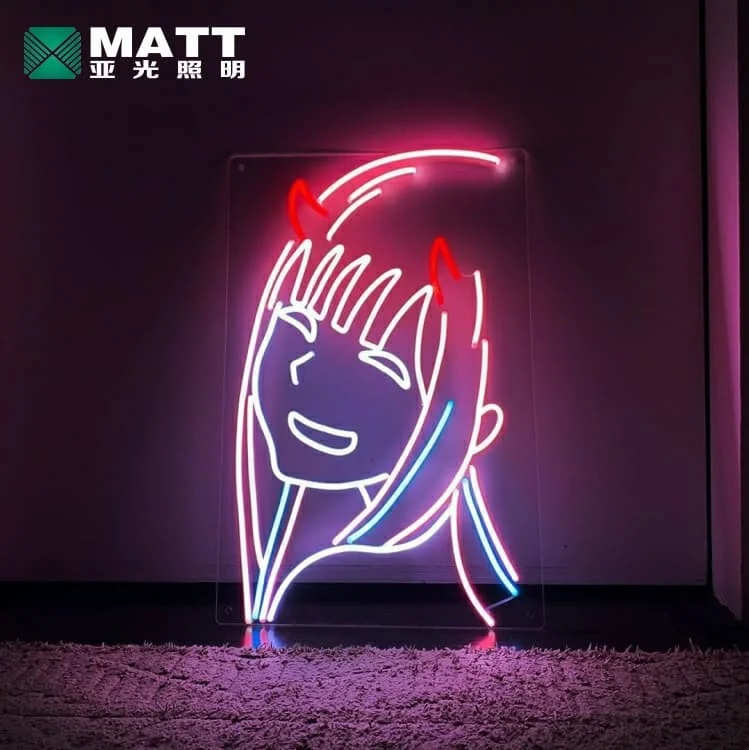 Matt factory wholesale Neon Sign One Anime Cocktail Custom Neon Light Acrylic Sign Home Decor Neon Lamp Light for Kids