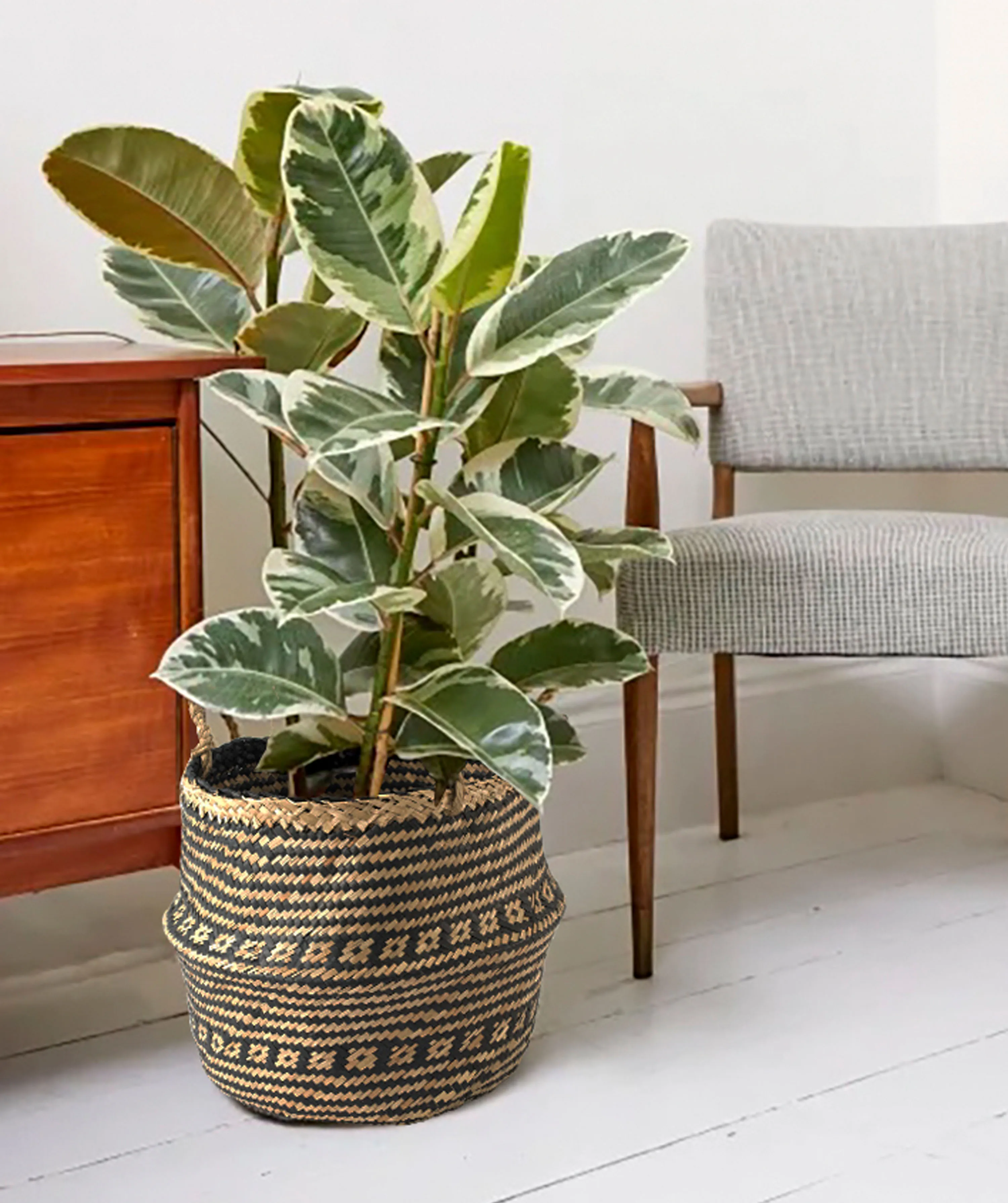 Seagrass Rattan Handmade Belly Basket Planter Storage Basket - High Quality Woven Wicker Belly Toy Laundry Basket from Vietnam