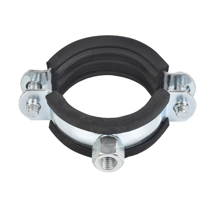 Wholesale high quality 73 -78 mm steel electro galvanized anti seismic pipe tube clamps rubber pipe clamp