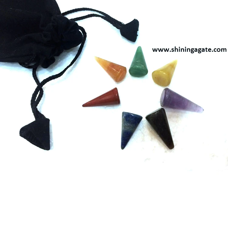 Набор чакр Конусный, Камень Чакра, лечебный набор, набор семь чакр из Индии, оптовая продажа, натуральный в 7903232 году, ручная работа по всему миру