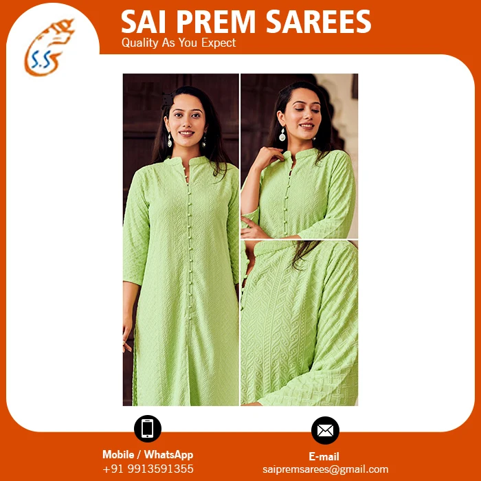 High Quality Heavy Reyon Kurti For Festival Wear Available At Best Wholesale Price