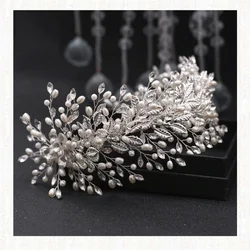 Luxury Rhinestone Wedding Headbands Glass Tiara Crystal Headpiece Bridal Hair Accessories Sliver Golden Headband